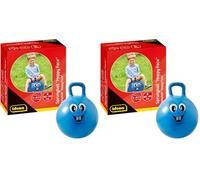 Idena 40094 Happy Face Ballon de Saut Bleu Diamètre env. 45-50 cm Charge Max. 50 kg Idéal pour l'été, Le Parc ou la Maternelle (Lot de 2)