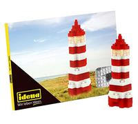 Idena 40145 - Carte Postale Phare avec Un kit de modélisme 3D avec 72 Mini Briques Brixies d'origine, Niveau de difficulté 1, Carte de vœux ou Petit Cadeau pour Enfants et Adultes