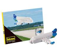Idena 40149 - Carte Postale Avion avec Un kit de modélisme 3D avec 78 Mini Briques Originales Brixies, Niveau de difficulté 1, Carte de vœux ou Cadeau pour Enfants et Adultes