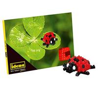 Idena 40154 - Carte Postale Coccinelle avec Un kit de modélisme 3D avec 49 Briques Originales Brixies, Niveau de difficulté 1, Carte de vœux ou Petit Cadeau pour Enfants et Adultes