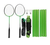 Idena 40184 - Filet de Badminton et de Tennis 2 en 1 avec 2 Raquettes de Badminton et 2 Volants dans Une boîte de Transport, Jeu varié pour Tous Les âges pour l'intérieur et l'extérieur