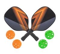 Idena 40252 - Set Pickleball avec 2 Raquettes Paddle, 2 balles Indoor et 2 balles Outdoor, Filet de Rangement Inclus