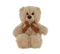 Idena 40256 - Ours en Peluche avec Fourrure Douillette en Beige et nœud Brun, Animal en Peluche pour bébés & Enfants, env. 20 cm