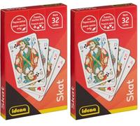 Idena 40372 - Jeu de skat avec Feuille française, 32 Cartes, pour 3-4 Joueurs à partir de 12 Ans, Format des Cartes env. 5,9 x 9,1 cm (Lot de 2)