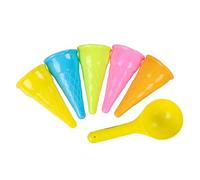 Idena 40376 - Set de Jouets pour Le Sable 6 pièces, Glaces avec cuillères, Cornets colorés de différentes Couleurs, adapté pour la Plage et Le bac à Sable