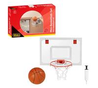Idena 40379 - Mini Set de Basketball, Panier de Basket-Ball d'intérieur avec Petit Ballon et Pompe à air, Instructions de Montage incluses, adapté au Montage sur Porte, pour Enfants à partir de 6 Ans