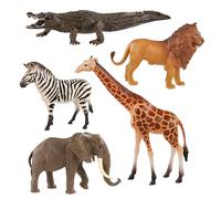 Idena 40388 - Set de Figurines de Jeu, 5 Animaux de Zoo en Plastique, d'env. 10 cm chacun, Figurines d'animaux pour Enfants à partir de 3 Ans