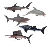 Idena 40389 - Set de Figurines, 5 Animaux Marins en Plastique d'env. 15 cm chacun, Figurines animales pour Enfants à partir de 3 Ans