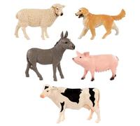 Idena 40390 - Set de Figurines, 5 Animaux de Ferme en Plastique d'env. 10 cm chacun, Figurines animales pour Enfants à partir de 3 Ans