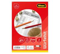 Idena 40391 - Würfelhit, 2 Blocs de Jeu Comprenant chacun 85 Feuilles pour 1020 Jeux, Bloc de avec Gros caractères, de dés d'environ 15 x 21 cm