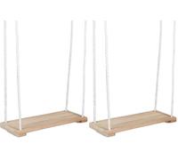Idena 40395 - Balançoire à Planche en Bois, balançoire pour Enfants à partir de 4 Ans, avec Cordes de Maintien réglables et Anneaux en Acier, capacité de Charge jusqu'à 50 kg (Lot de 2)