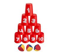 Idena 40416?10 Gobelets Et 3 Balles, Jeu De Lancer De Balle Multicolore