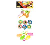 Idena- Animal Lot de 14 Articles, 4 hochets, 6 yoyos et 4 seringues d'eau aux Couleurs Vives, 40442