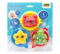 Idena 40618 - Set de Jouets de Bain pour Enfants, 6 pièces de Jouets Aquatiques avec 3 bouées et 3 Animaux Marins à éclabousser