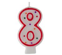 Idena 408355 - Bougie Chiffre 8, Rouge, Anniversaire, Anniversaire Enfant, Bougie Gâteau, Gâteau, Bougies