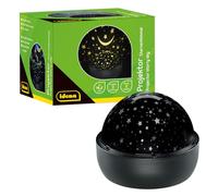 Idena 50145 - LED Projecteur Ciel étoilé, s'allume en blanc, bleu et jaune, LED Projecteur Ciel étoilé avec 2 modes, pour l'intérieur, fonctionne sur piles, env. 16,2 x 13 cm