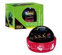 Idena 50147 - Projecteur LED Noël, s'allume avec des motifs de Noël colorés, projecteur LED ciel étoilé avec 2 modes, pour l'intérieur, fonctionne sur piles, env. 16,2 x 13 cm