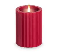 Idena 50158 - Bougie LED d'environ 11 x 7,5 cm, Bougie en Cire véritable avec lumière vacillante, Couleur aléatoire, Fonctionne à Piles, minuterie 6 h, comme décoration de fête, décoration de Noël