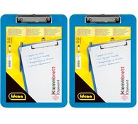 Idena 507051 - Porte-bloc pour DIN A4 mécanisme de serrage nickelé, translucide, bleu (Lot de 2)