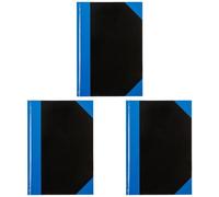 Idena 542901 - Cahier DIN A5, 96 feuilles, 70 g/m², ligné, couverture rigide, bleu/noir, 1 pièce (Lot de 3)