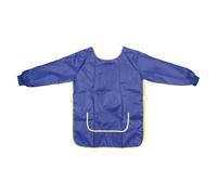 Idena 611183 - Tablier de bricolage pour enfants de 5 à 6 ans avec manches longues et fermeture velcro, en bleu, idéal pour la peinture, le bricolage, la cuisine et la boue.