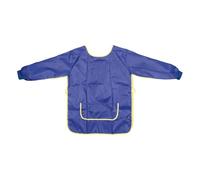 Idena 611187 - Tablier de bricolage pour enfants, taille L pour les 9-10 ans, bleu à manches longues, imperméable, tablier pour enfants avec taille élastiquée et fermeture à scratch