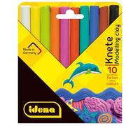 Idena 619064 - Pâte à modeler, couleurs vives, 10 bâtons dans étui carton