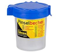 Idena Pot à pinceaux 623031 – couvercle verrouillable, plastique bleu, 1 pièce