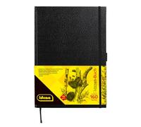 Idena 63142 - Carnet de croquis , A4, vierge, 80 feuilles, 110 g/m², couverture rigide en noir, 1 pièce