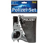 Idena 8040007 - Set de police, pistolet, licol et menottes, set de jeu, fête à thème, carnaval