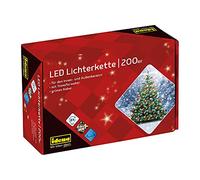 Idena 8325068 - Chaîne lumineuse avec 200 LED colorées, avec fonction minuterie 8 heures et transformateur, pour usage intérieur et extérieur, comme décoration pour les fêtes, Noël, mariage