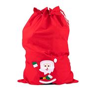 Idena 8580196 - Sac du Père Noël avec motif, rouge, 90 x 60 cm, feutre, cadeau