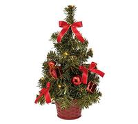 Idena 8582154 - Sapin décoratif avec 10 LED blanc chaud, avec minuterie de 6 heures, fonctionnant sur piles, hauteur 35 cm environ, pour Noël et l'Avent