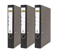 Idena 90082 - Classeur pour DIN A4, 5 cm d'épaisseur, marbre nuageux, noir, 3 pièces