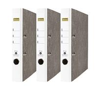 Idena 90085 - Classeur pour DIN A4, 5 cm étroit, marbre nuageux, blanc, 3 pièces