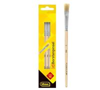 Idena 90097 - Pinceaux de soie, taille 10, avec manche en bois non verni, set de 12, Pinceaux de peinture pour écoliers Hobbykünstler