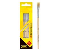 Idena 90099 - Pinceaux de soie, taille 14, avec manche en bois non verni, set de 12, Pinceaux de peinture pour écoliers Hobbykünstler