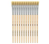 Idena 90102 - Pinceaux de poils, taille 20, avec manche en bois non verni, set de 12, Pinceaux de peinture pour écoliers Hobbykünstler