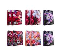 Idena 90226 - Pochettes cadeaux Classic fleurs, 10 pièces, pochettes cadeaux de 25 x 34 x 8,5 cm, pochettes en papier brillant avec fleurs multicolores