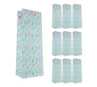 Idena 90236 - Sacs à bouteilles fleurs, 10 pièces, sacs cadeaux de 12,5 x 35 x 9 cm, sacs en papier bleu avec roses