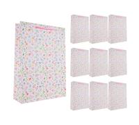 Idena 90238 - Sacs cadeaux fleurs, 10 pièces, sacs cadeaux de 25 x 34,5 x 8,5 cm, sacs en papier rose avec fleurs multicolores