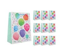 Idena 90246 - Sacs cadeaux ballons, 10 pièces, sacs cadeaux de 18 x 23 x 8 cm, sacs en papier avec ballons colorés