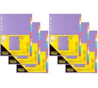 Idena 90265 - Intercalaire en carton pour documents DIN A4, 22,5 x 30 cm, 36 intercalaires pleine couleur en 6 couleurs, 150g/m², organiseur avec perforation européenne (Lot de 2)