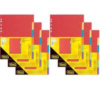 Idena 90266 - Intercalaire en carton pour documents DIN A4, 22,5 x 30 cm, 18 intercalaires pleine couleur en 6 couleurs, 150g/m², organiseur avec perforation européenne et impression d'organisation