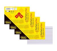 Idena 90278 - Fiches DIN A6, 400 pièces lignées, fiches d'apprentissage en papier 180 g/m² FSC-Mix en blanc, pour l'école et le bureau