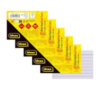 Idena 90279 - Fiches DIN A7, 500 pièces lignées, fiches d'apprentissage en papier 180 g/m² FSC-Mix en blanc, pour l'école et le bureau
