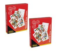Idena 90376 - Cartes à Jouer pour rami, Canasta et Bridge, 2 Paquets de 2 x 55 Cartes avec Feuille française, Jeu de Cartes pour 2-6 Joueurs à partir de 6 Ans