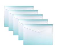 Idena 90382 - Porte-documents A4 en plastique, 5 pièces, chemise de tri en blanc et pétrole avec bouton, env. 33 x 23,5 cm