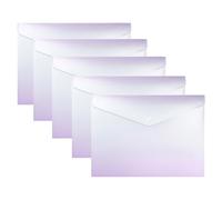 Idena 90383 - Porte-documents A4 en plastique, 5 pièces, trieur en blanc et violet avec bouton, env. 33 x 23,5 cm