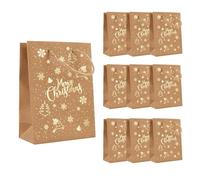 Idena 90415 - Pochettes cadeaux Merry Christmas, 10 pièces, Pochettes en papier de la taille 16 x 11,5 x 6 cm, Pochettes cadeaux pour Noël